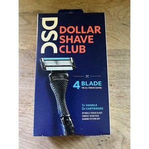 Dollar Shave Club 4 Blade Bundle 1x Razor Handle 2x 4Blade Cartridges NEW